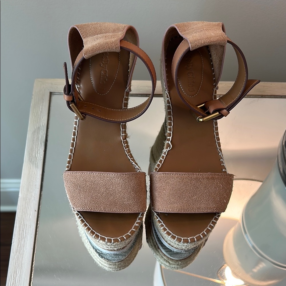 See By Chloe Tan Espadrille Platform Shoes